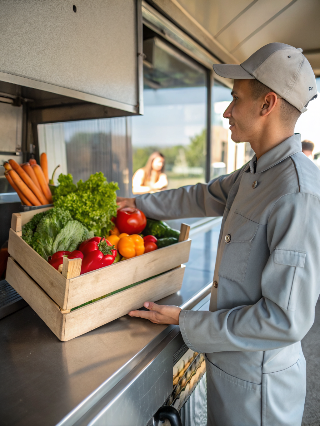 Consegna di prodotti freschi presso un ristorante