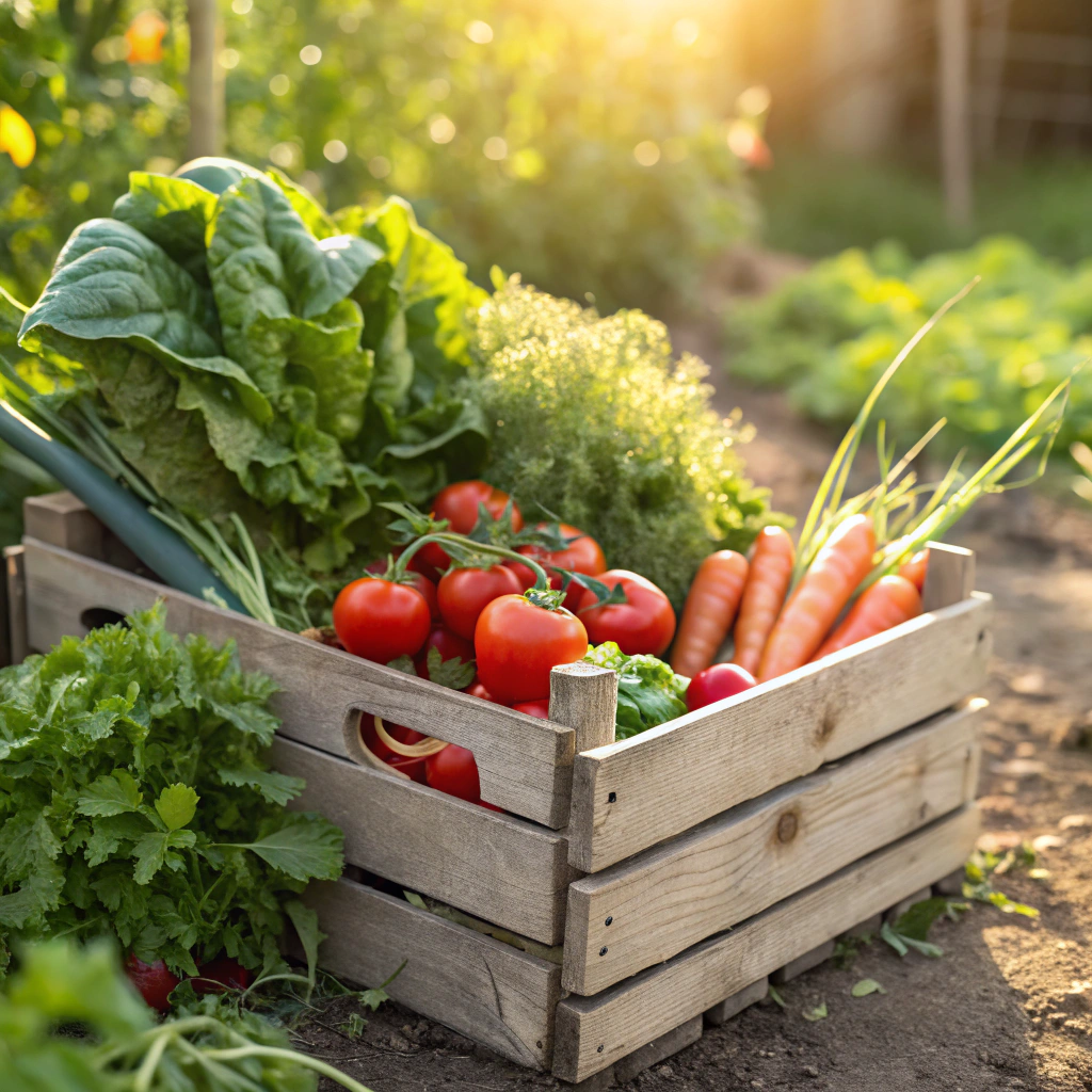 Cassette di ortaggi freschi di giornata
